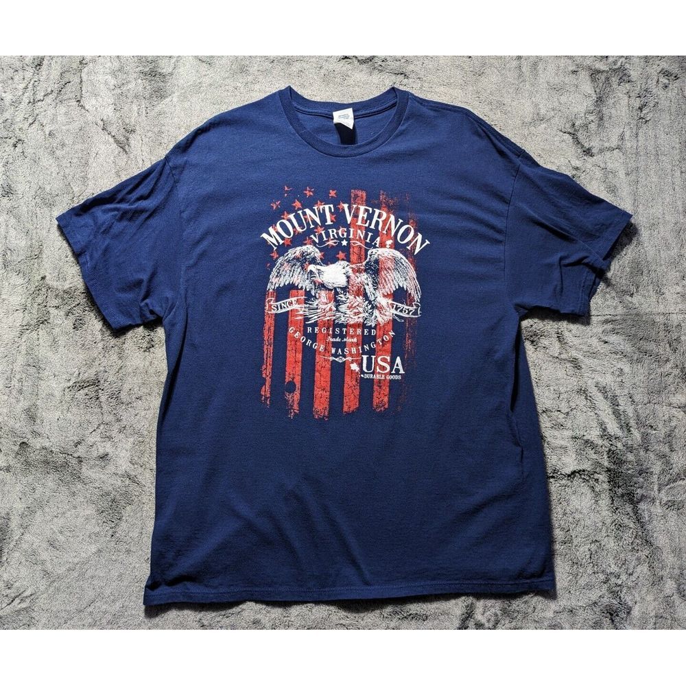 Mount Vernon Virginia Short Sleeve T Shirt Men's Size 2XL Blue